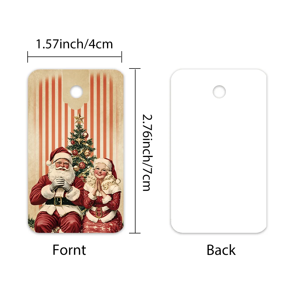 40 buah, label Natal, label hadiah, dekorasi pesta, DIY, hiasan kemasan, kartu ucapan, kartu pesta, benang goni