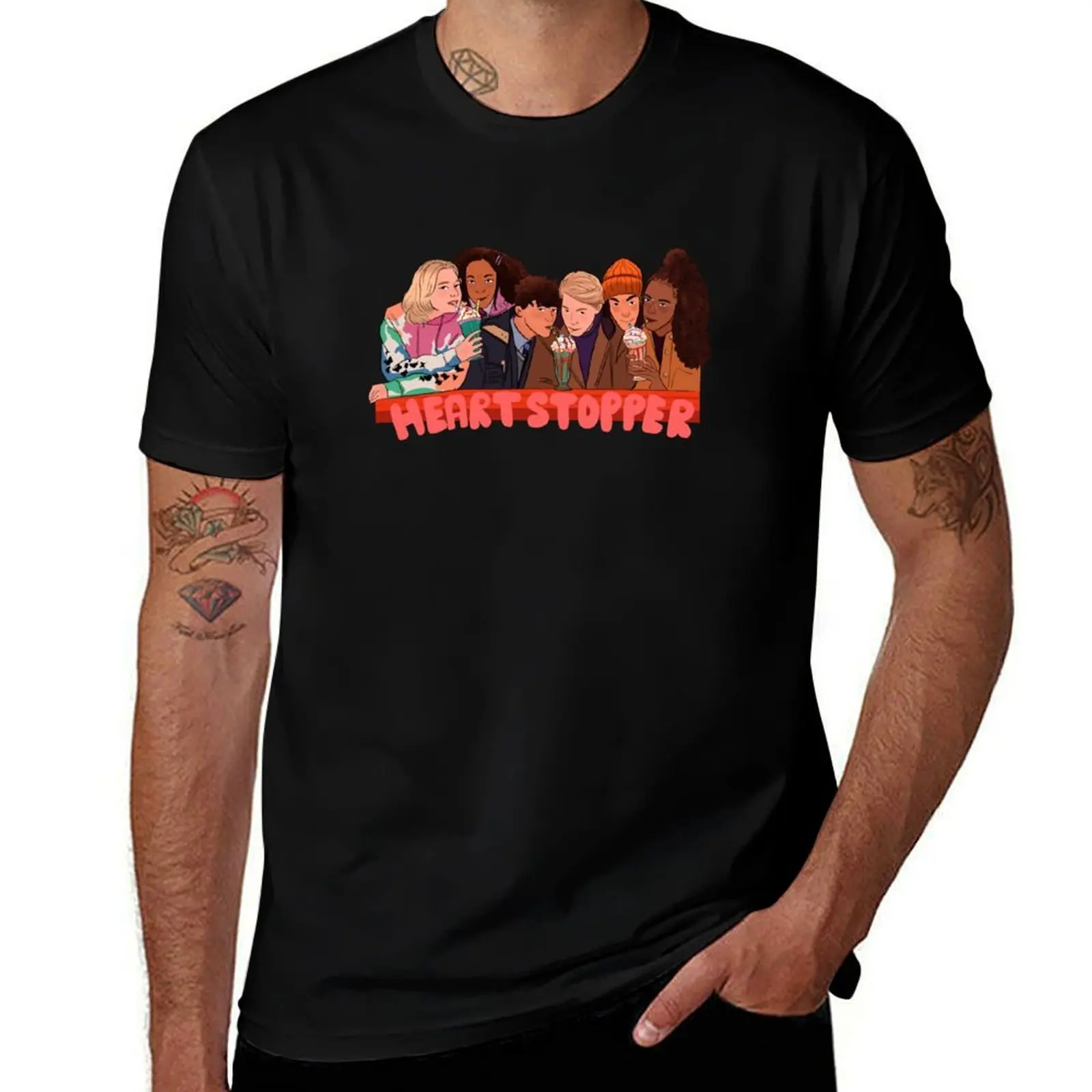 Heartstopper Milkshake Triple Date - Show Title T-Shirt Large Size Casual Short Sleeve Top T-Shirt