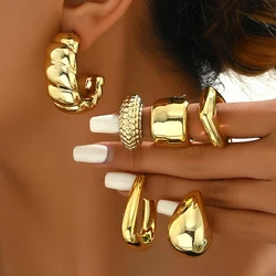 Retro Chunky Acrylic Twist Water-drop Earrings for Women Geometry Jewelry Trendy European Simple C Shape Drop Dangle Earrings