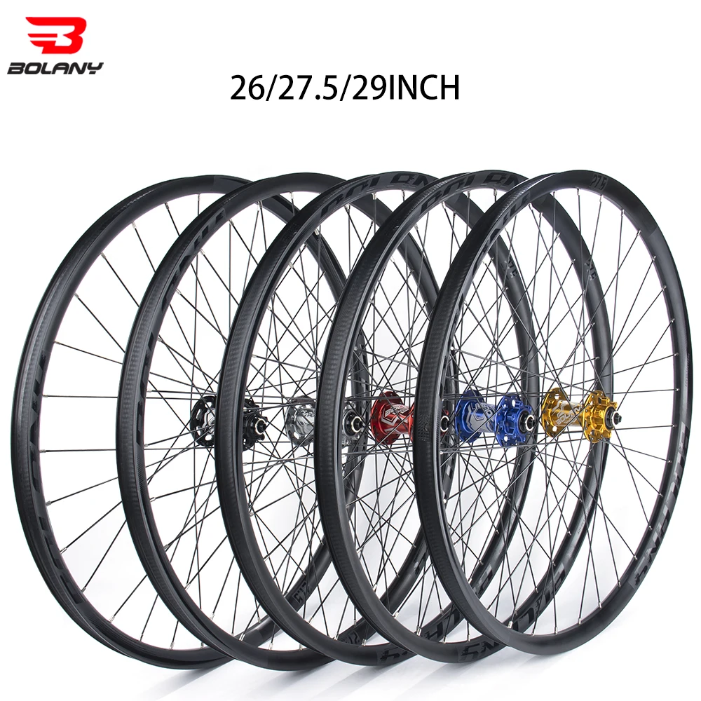 

Bolany Tubeless Ready RIM MTB Bike Wheelset 32Holes Quick Release Rims Disc Brake Bearing Front 2 Rear 4 Ultralig 26/27.5/29inc