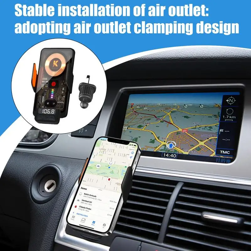 Wireless Car Charger Auto Cell Phone Holder Car Mount Charger Car Phone Charger Holder For Smartphones Auto Air Conditioning
