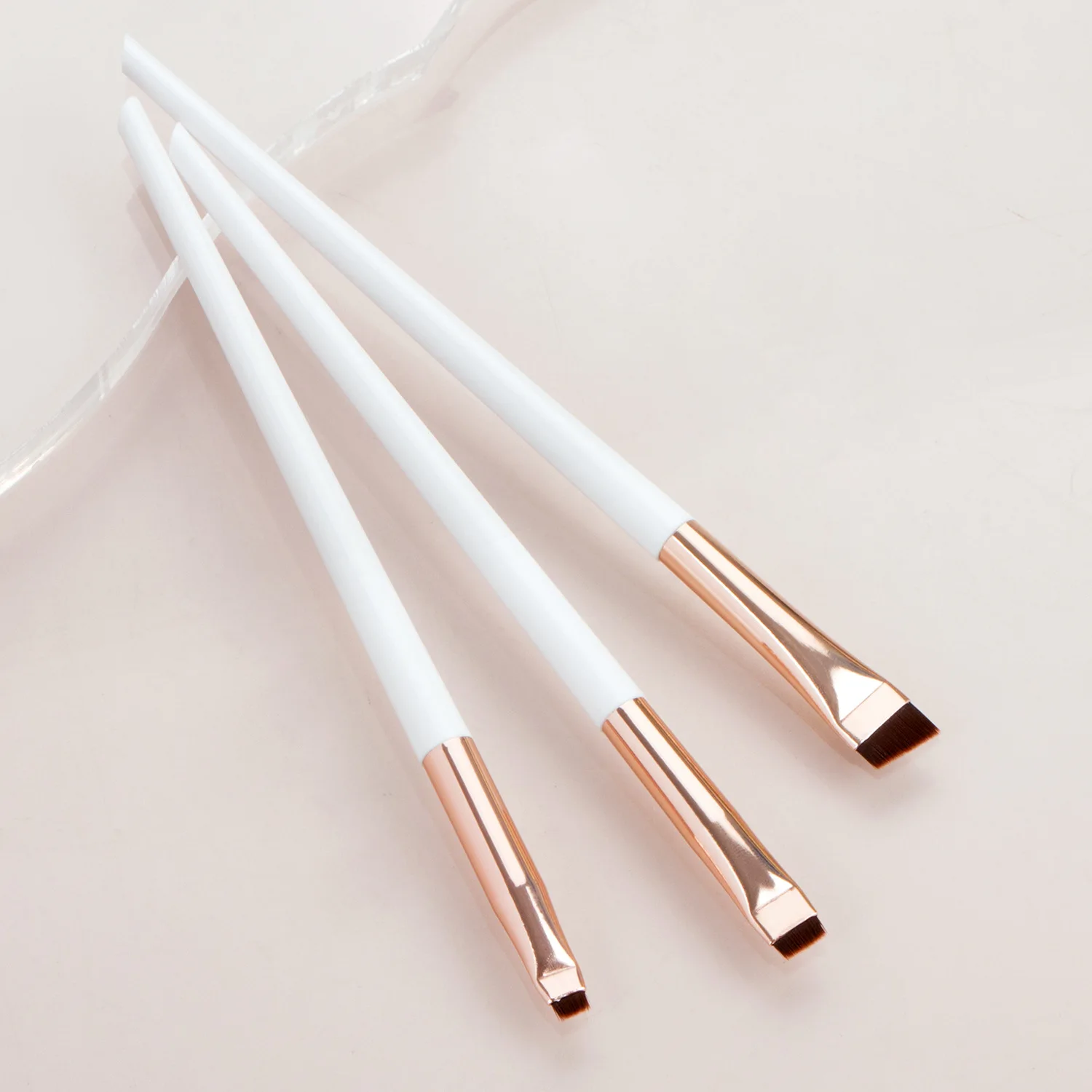 3Pcs Blade Makeup Brushes Set Flat Angled Eyeliner Eyebrow Brush Soft Synthetic Hair Cosmetic Brushes for Eye Brow Liner Conceal