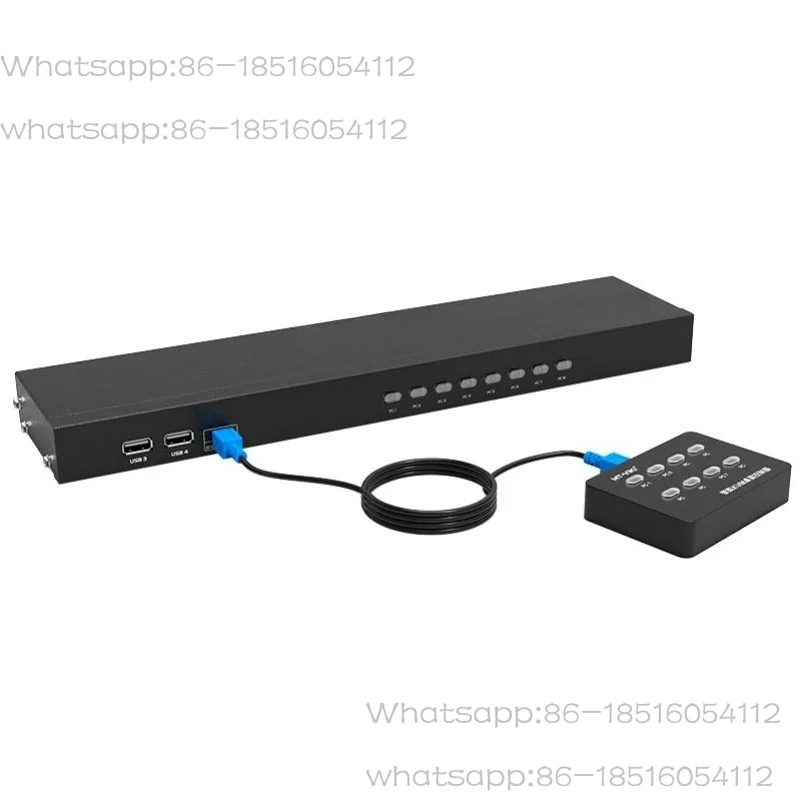 

MT-801UK 8-портовый KVM-переключатель с ручной USB-мышей и клавиатурой, 8 входами и 1 выходами, монтируемый в стойку, 8 каналов