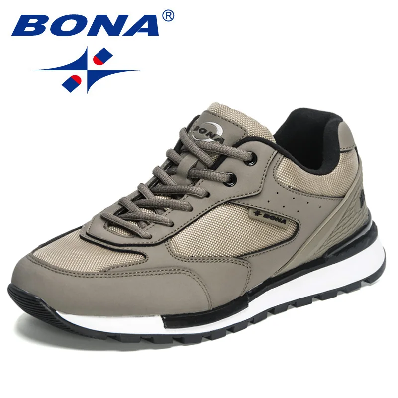 Bona 2023 novos designers tênis de corrida confortáveis respirável do esporte dos homens retro apartamentos formadores andando sapatos de corrida