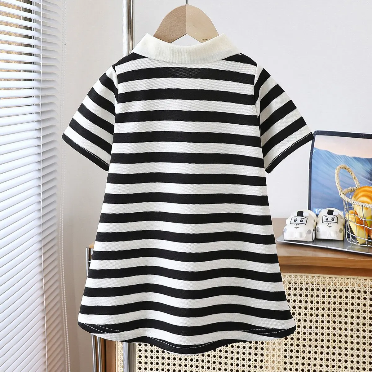2026 Koreanisches Kleid für Mädchen, Sommerkleid mit Kragen und Stickerei, Rüschensaum, Prinzessinnenkleid 1-6 Jahre – Detail 27