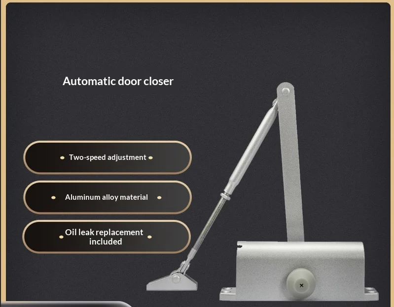 KAK Hydraulic Automatic Door Closer 25-80KG Adjustable Speed Mute Soft Close Door Hardware for Home Office