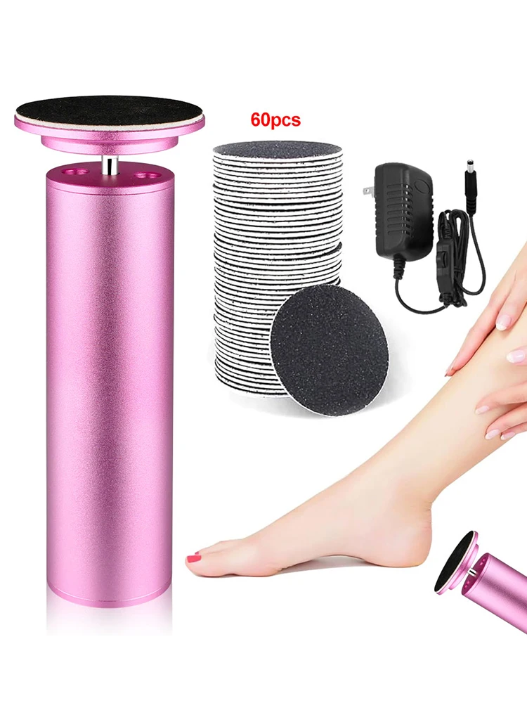 Electric Foot Callus Remover With 60pcs Replacement Sandpaper File for Manicure Foot Care Heels Dead Skin Pedicure Grinder Tools