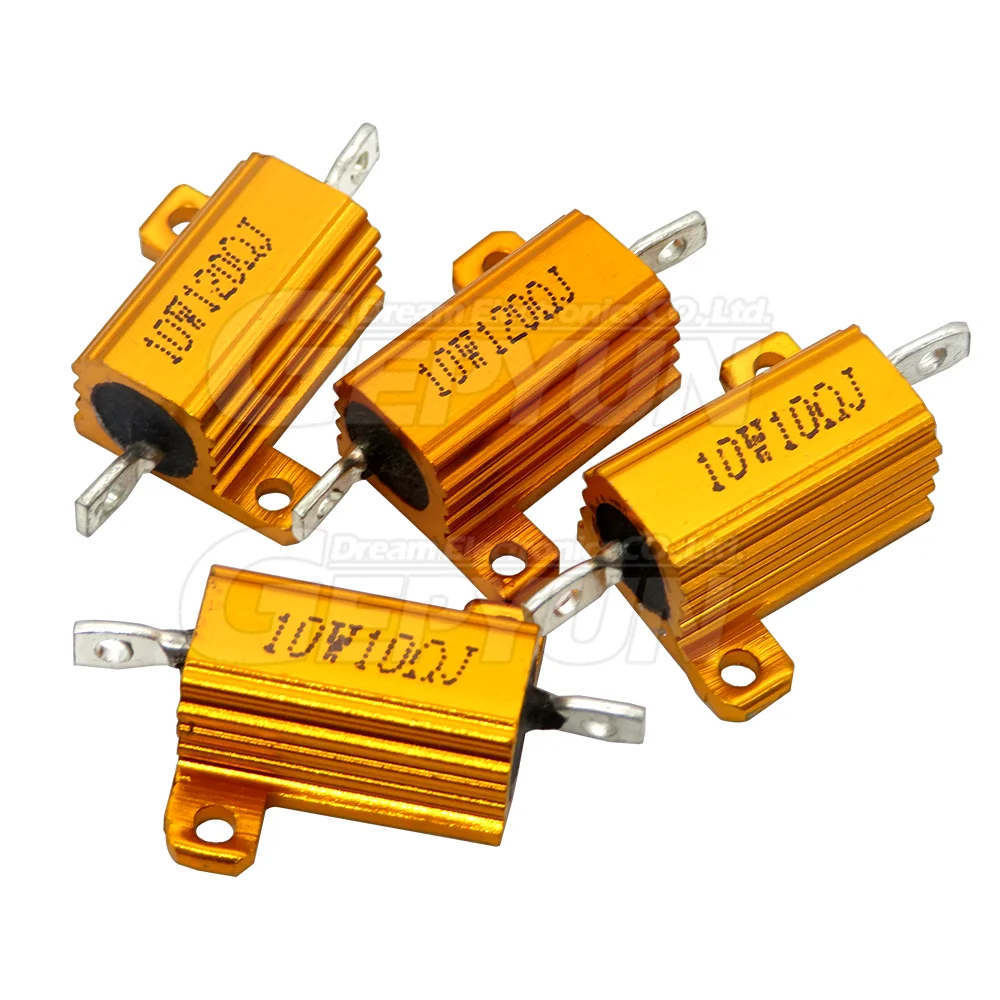 5W 10W Aluminum Power Metal Shell Case Wirewound Resistor RX24 0.1 ~ 10K 0.5 1 2 3 5 6 8 10 20 100 150 200 300 500 1K 5K 10K ohm
