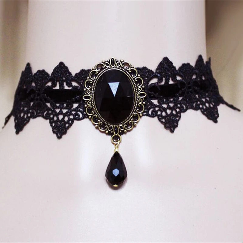 Gothic Lace Choker Necklace For Women Fashion Retro Clavicle Chain Halloween Collar Choker Steampunk Jewelry Gift for Girl Gifts