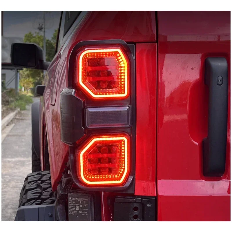 LED Tail Light Fit for Ford Bronco 2021 2022 2023 2/4 Door Upgraded Tail Lamps Assemblies Replacement Parts Pair Raptor Style