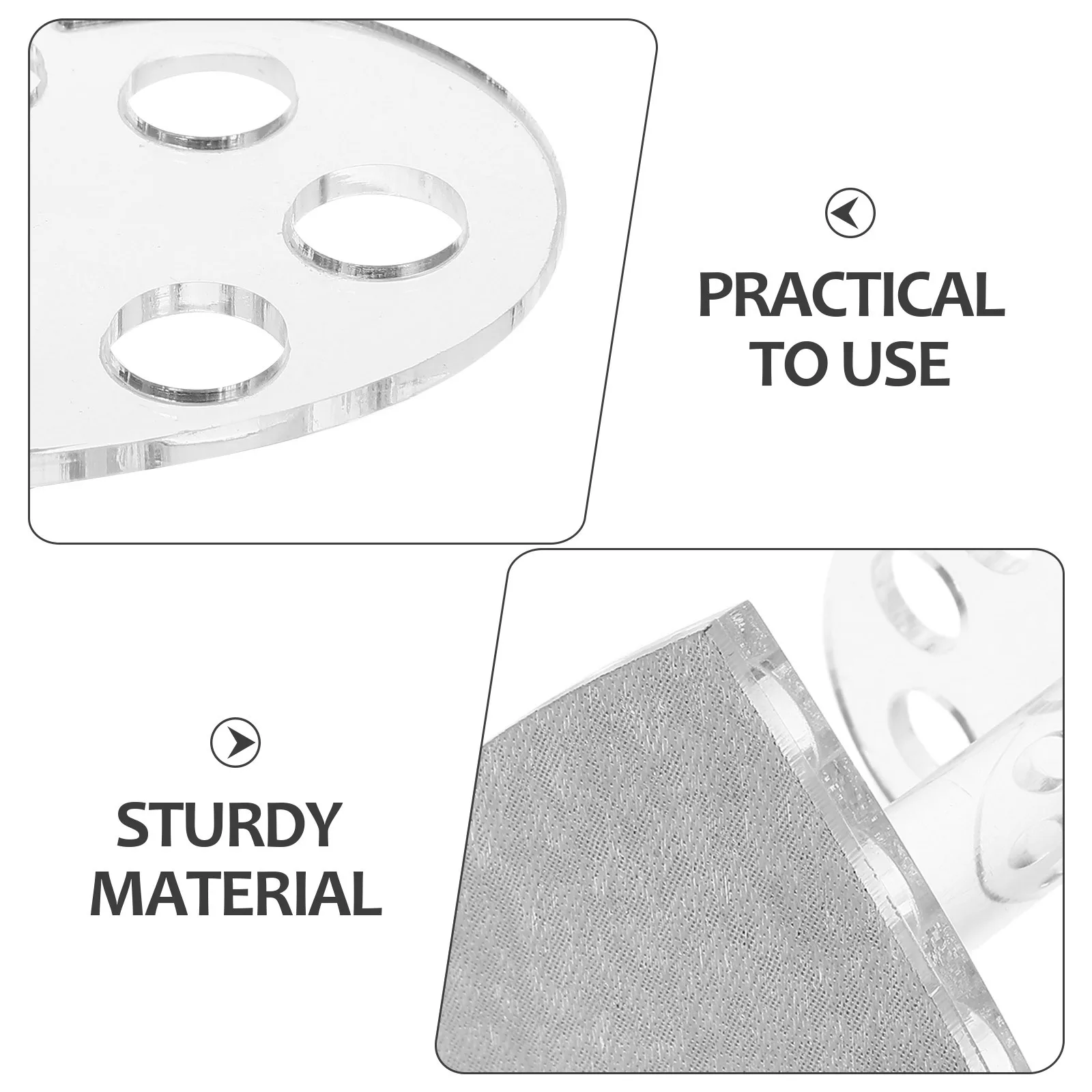 1개 하트 모양 아트 펜 홀더 실버 투명 휴대용 내구성 스탠드 네일 브러쉬 UV 젤 도구 정리함 네일 아트 디자인