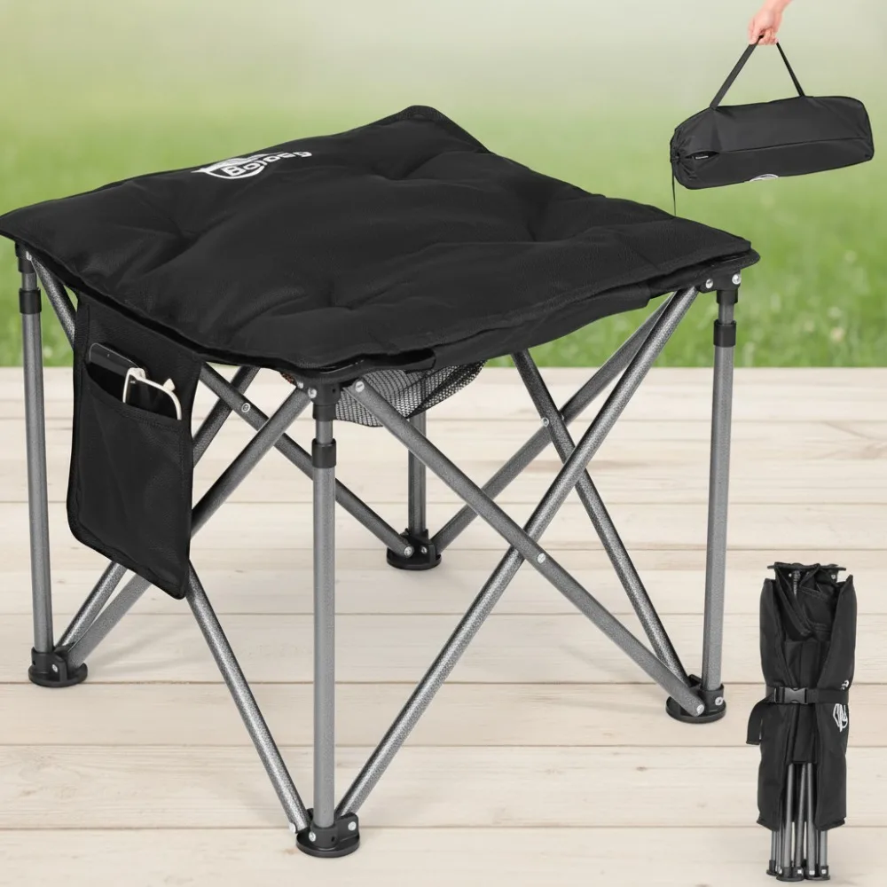 مقعد تخييم قابل للطي مع مقعد مبطن قابل للإزالة شديد التحمل بسعة 450 رطل ومسند قدم محمول #1