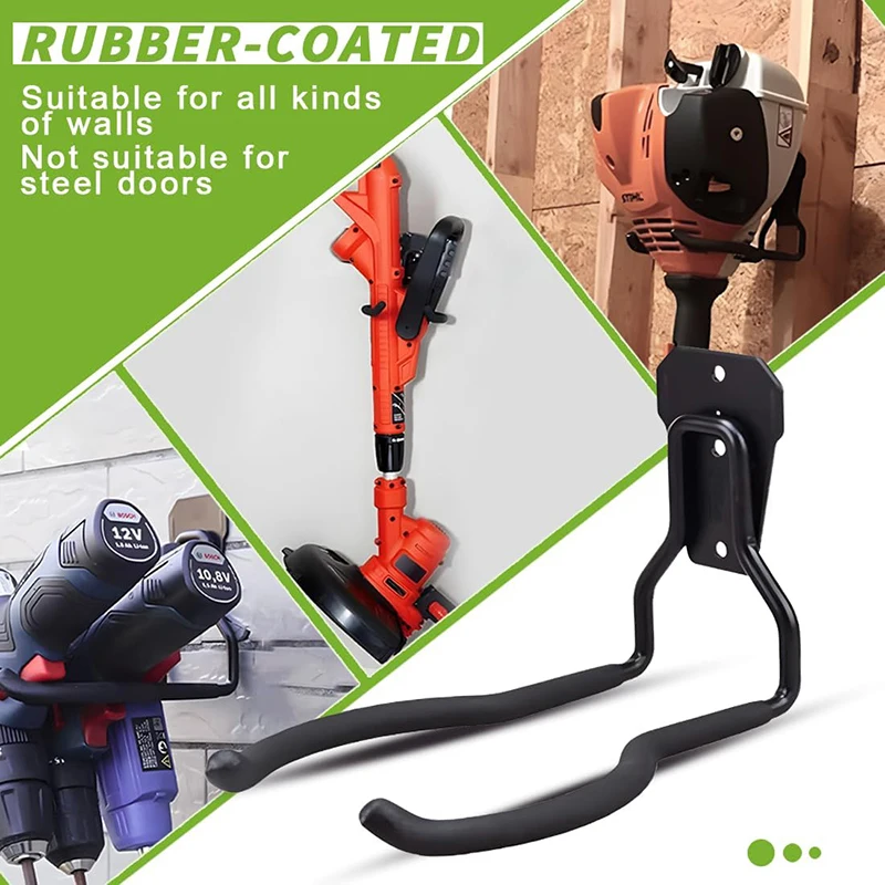 1Pack Garden Power Tool Hanger Garage Wall Mount Storage Hook Weeding Racks Skewer Trimmer Hanger Weeder Hanger Utility Tools