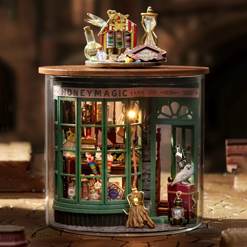 Miniatura della Casa delle bambole in legno fai-da-te con Kit di mobili Magic House Dream Bottle assemblare giocattoli per bambini ragazza regalo di