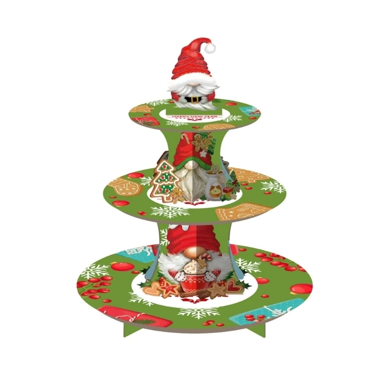 Weihnachtsdessertständer mit Weihnachtscharakter-Kunst für süße Tische 3XUF – Detail 1