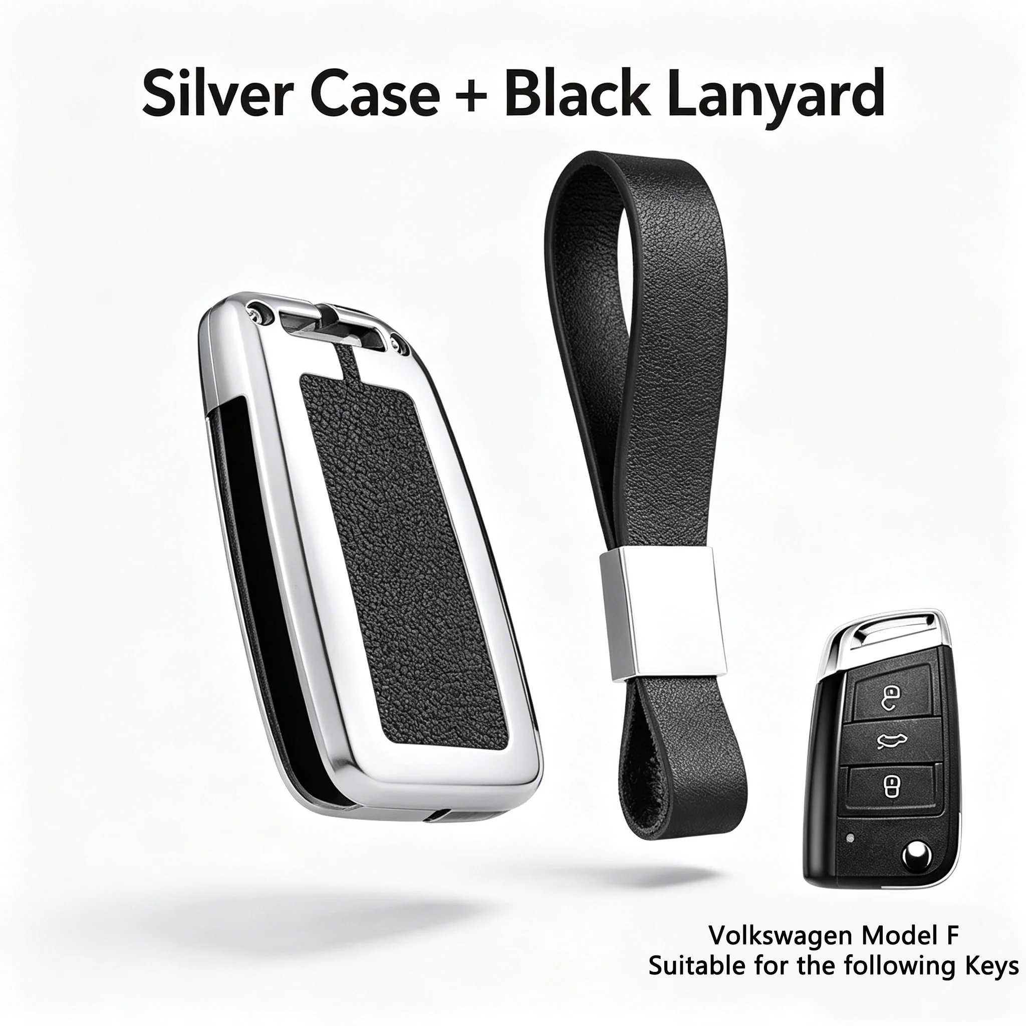 

Zinc Alloy TPU Key Fob Cover for Volkswagen Passat 2017-2023, Protective Flip Smart Key Shell with Keychain