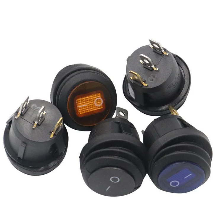 Round small waterproof ship type switch KCD1-105 with lamp dustproof oil three feet 3 6 a250v red band 2