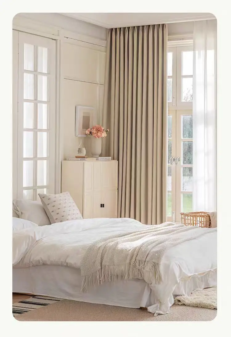 Antibacterial curtains for the living room, light luxury, modern and simple. Full shading for the bedroom TM0188