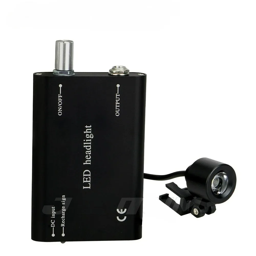 Rechargeable Portable LED Dental Head Light Black Adjustable Headlamp for Dentist Surgery Matching Binocular Magnifying Loupes