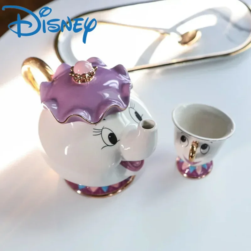 Disney Teapot Cute Cartoon Beauty And The Beast Coffee Pots Mug Mrs Potts Chip Cup Tea Cup Pots One Tea Set Birthday Gift