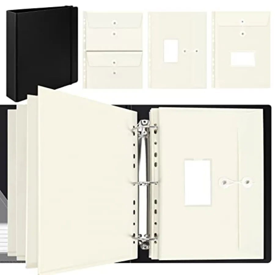 

Large Folio Document Organizer Important Document Organizer with 8 Expandable A4 Size and 4 A5 Size Plastic Document Envelopes