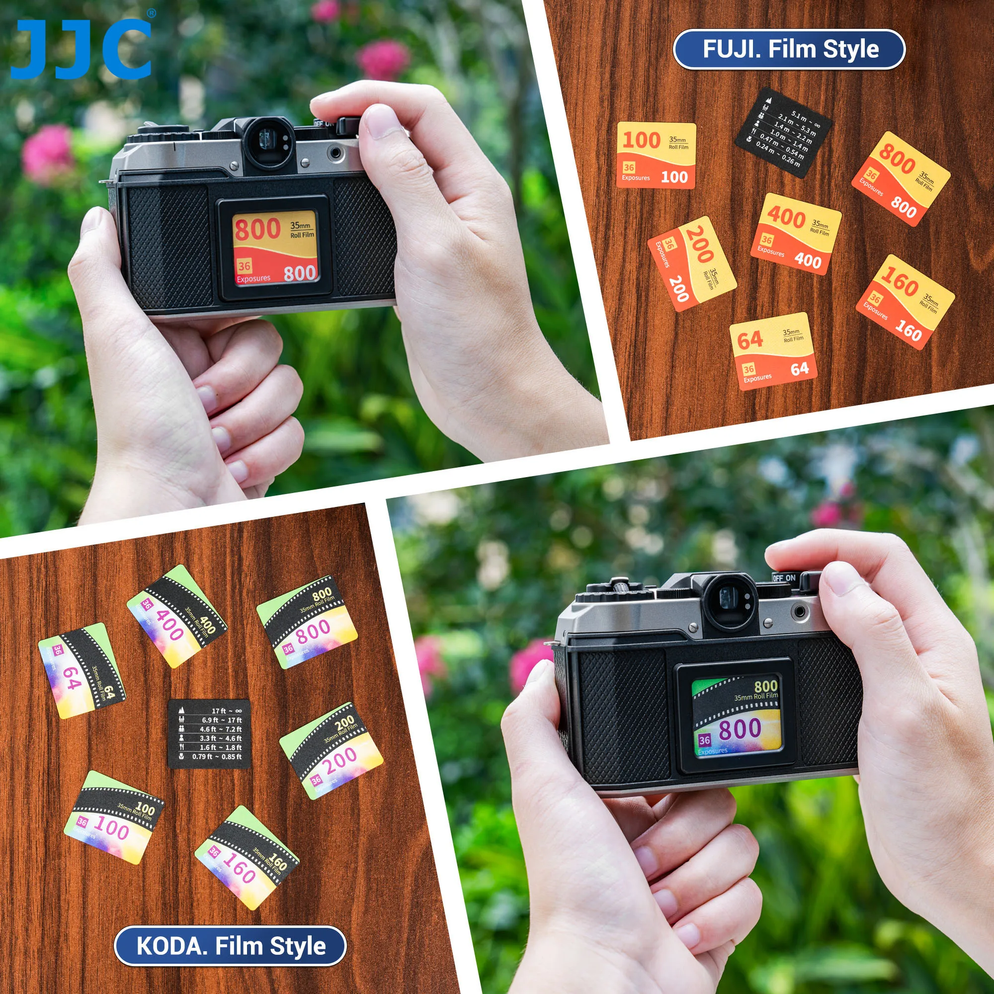 JJC فيلم سلبي التصوير أداة مجموعة بطاقات بطاقة تسجيل الفيلم ل PENTAX 17 فيلم كاميرا التركيز المسافة المرجعية بطاقة