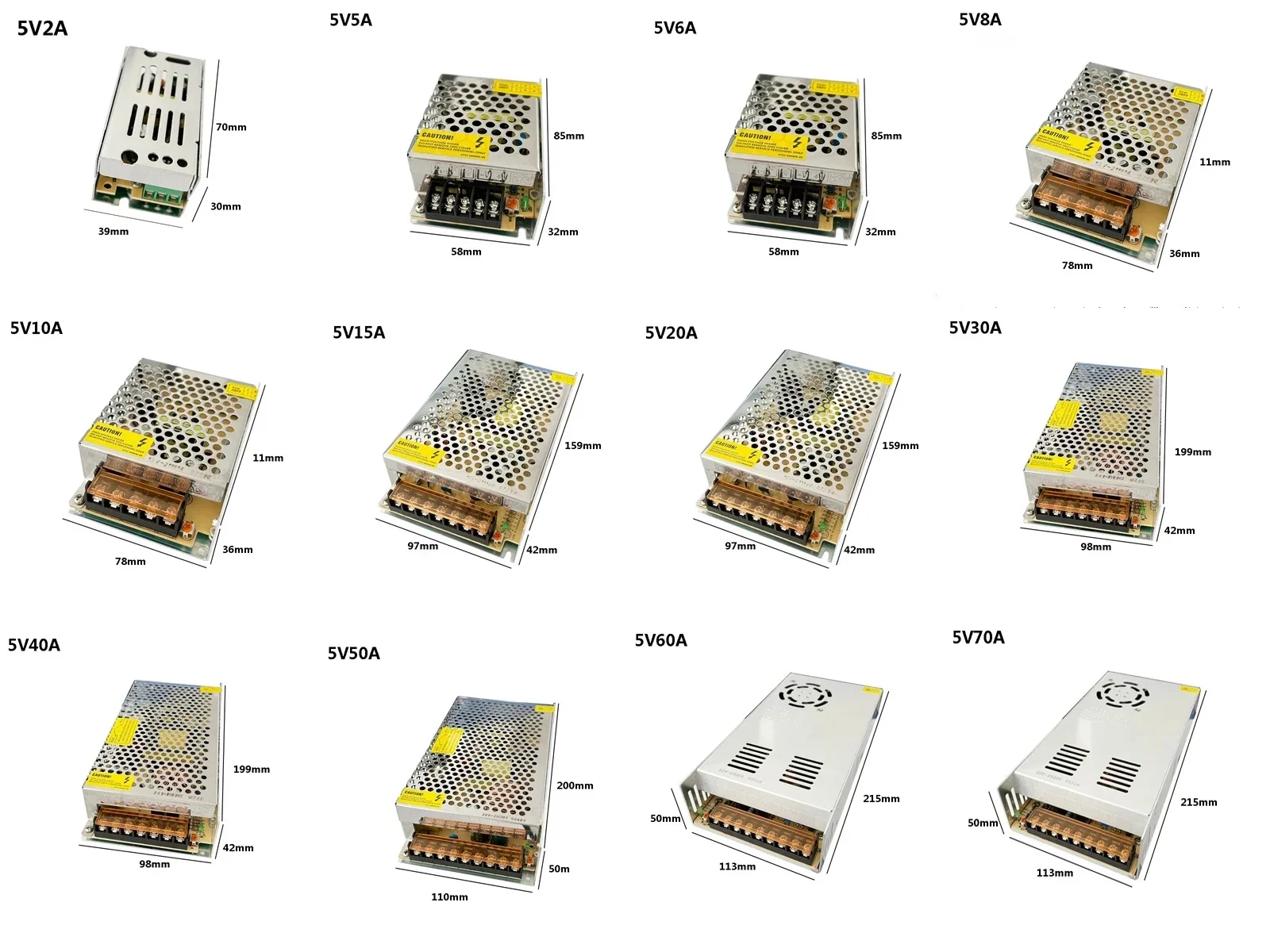 VUSUM Lighting Transformer AC110V-220V to DC 5V 12V 24V 48V Power Supply  Adapter 2A 5A 10A 15A 20A 30A  LED Strip Switch Driver