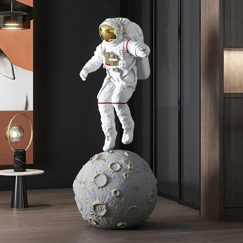 High quality modern living size fiberglass resin sculpture astronaut home decoration statue