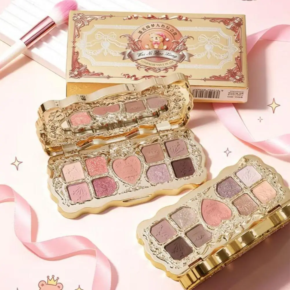 Glimmering Dream 9-Color Garden Matte Pearlescent Powder Fine Eye Shadow Contour Palette Eyeshadow Blush Highlight Korean Makeup