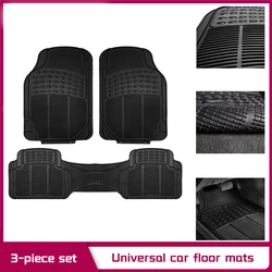 Car Floor Mats for All Weather Rubber 3pc Set Tactical Fit Heavy Duty Black Universal car floor mats