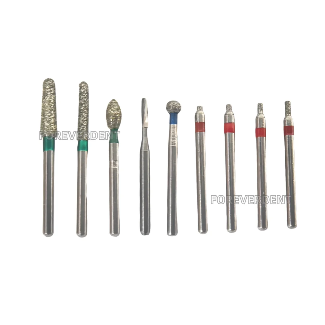 Dental Reverse Preparation Direction Fissure Drill Teeth Sliver Diamond Enamel Burs 9pcs/Kit