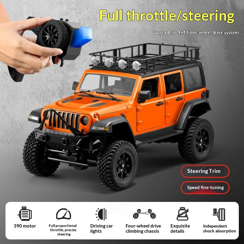 MN128 RC Rock Crawler Full Scale 4WD High Speed Off Road Climbing Truck Model Remote Control Car Toy for Boys Outdoor Fun