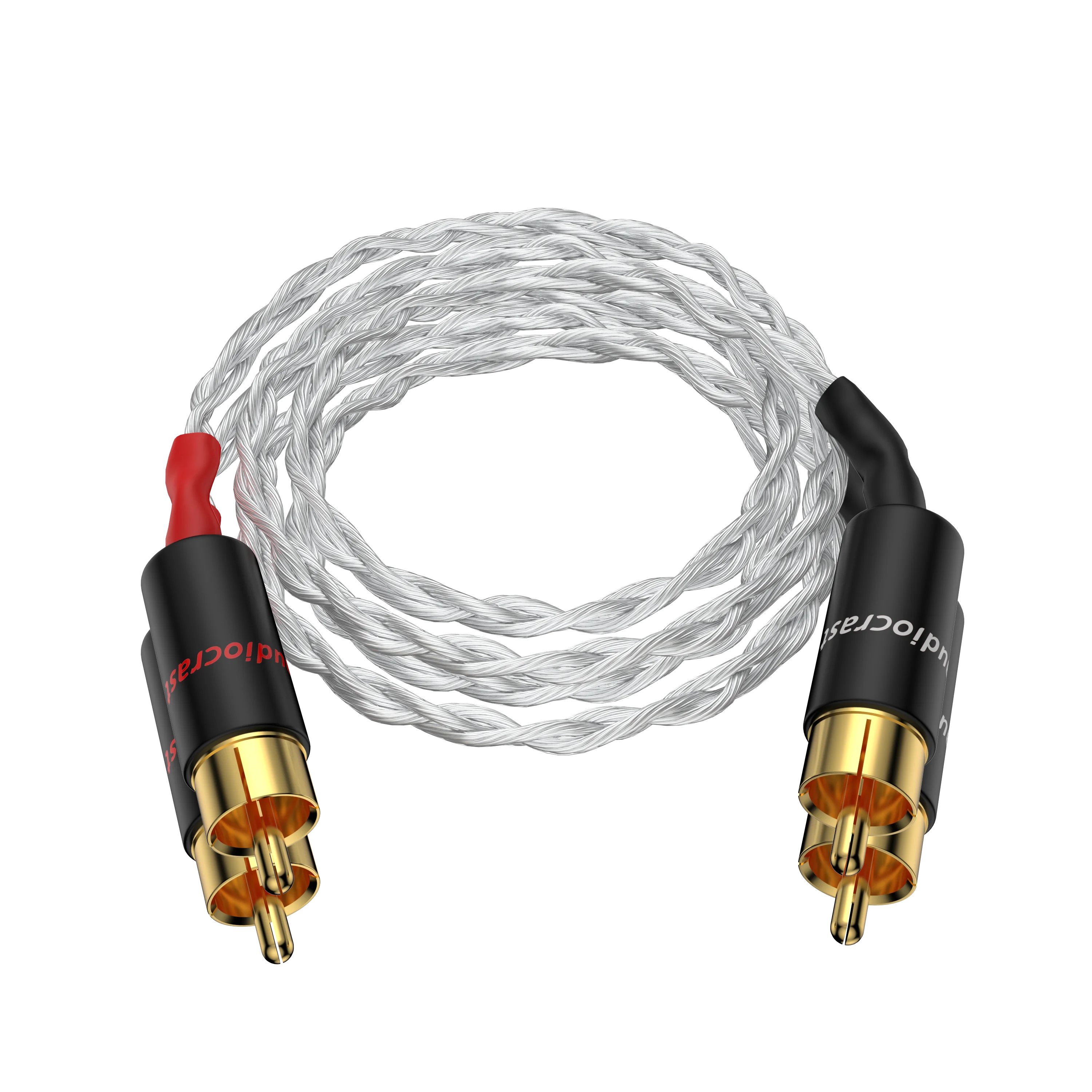 Audiocrast Pair 3AG OCC Copper Silver Plated Hifi Audio Interconnects Cable Signal Extension Cable for Mixcer Amplifier