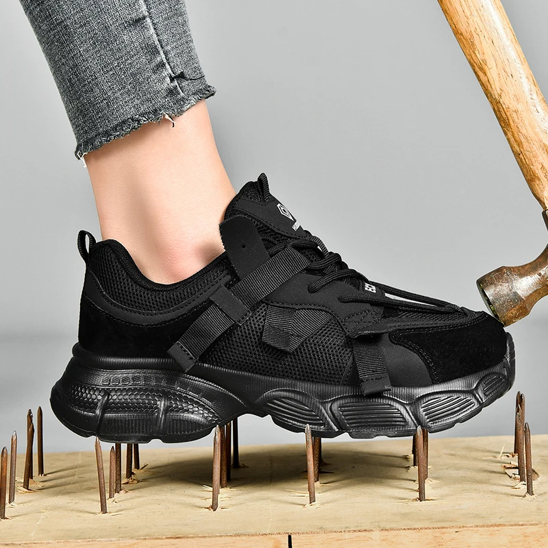 tennis safety Shoes woman Comfor work security shoe Women steel toe Sneakers Lightweigh Breathable Non-Slip summer work boots