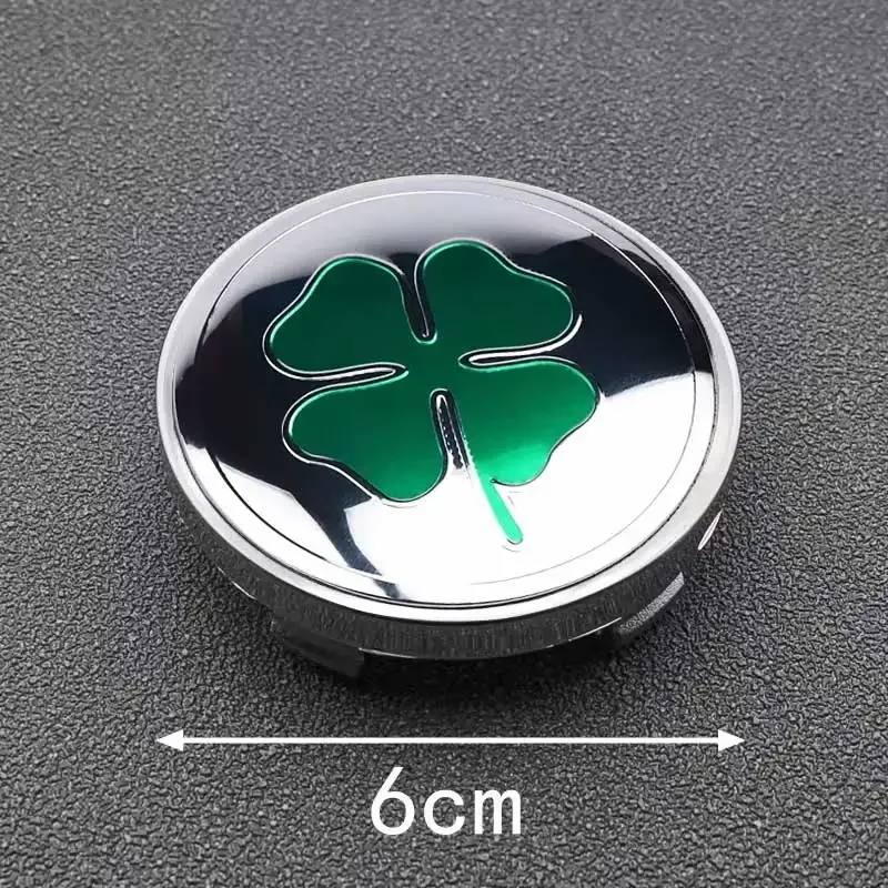 4Pcs Car four-leaf clover logo Hub Center Cover Wheel Sticker for Ford Mercedes Benz Volkswagen golf BMW audi Tesla FIAT KIA