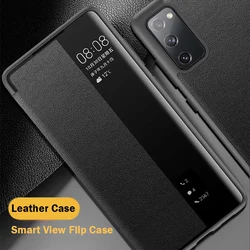 Flip Case For Samsung Galaxy A42 S20 FE 5G A31 A51 A72 Smart Window View Shockproof PU Leahter Cover For S23 S22 Ultra S21 Plus