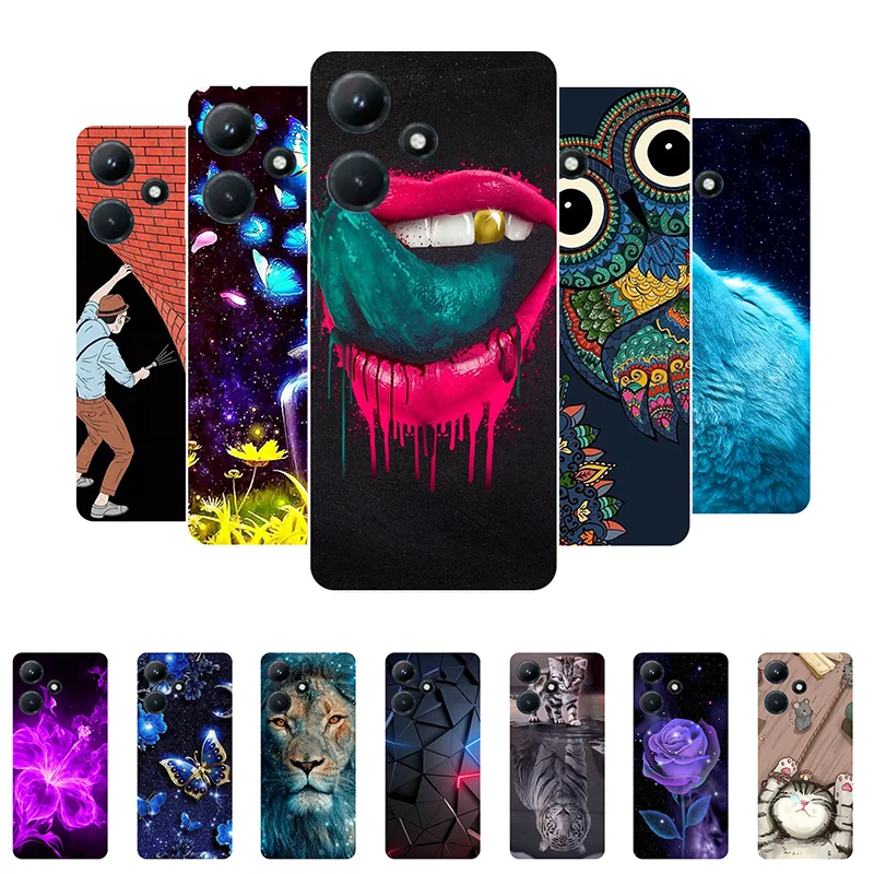 For Infinix Hot 30 Play Case Bumper TPU Silicone Soft Back Cover for Infinix Hot 30 Play X6835 Case Hot30Play Funda Cartoon