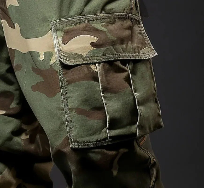 Pantalon cargo camouflage à poches multiples pour hommes, Baggy