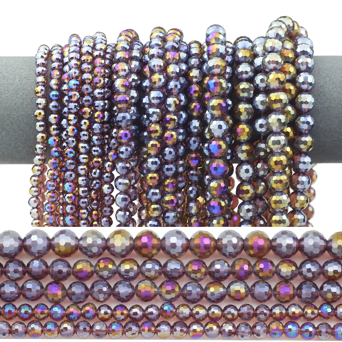 Purple Austrian Crystal Bead AB Color Faceted Glass Spacer Loose Beads For Jewelry DIY Earrings Bracelet Accessories 6/8/10mm