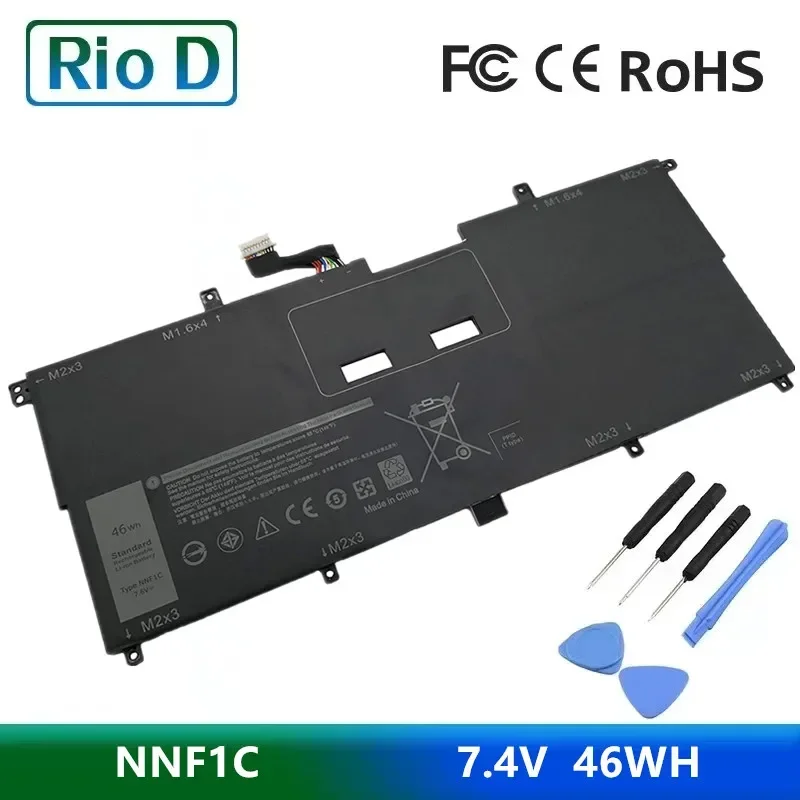 NNF1C HMPFH Laptop Battery For Dell XPS 13 9365 XPS13-9365-D1805TS,D1605TS N003X9365-D1516FCN NP0V3 P71G P71G00 46WH Notebook