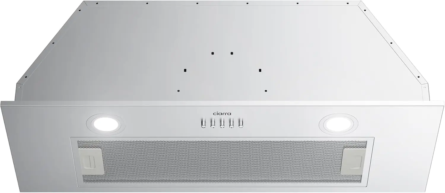 

30 Inch Insert Range Hood, 650CFM Built-in Kitchen Stove Vent Hood, 3 Speed Push Button Control, 2 LED Lights & 5-Layer