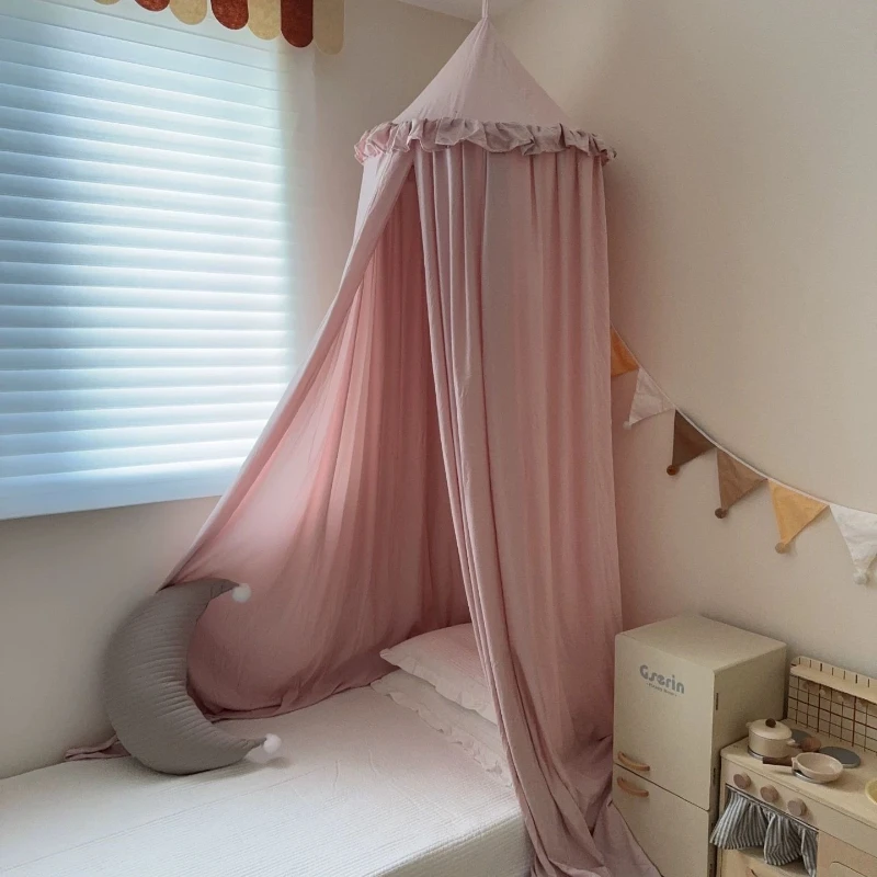 Princess wind bed mantle decoration blackout windshield crib bed curtain mosquito net ins wind cloth curtain