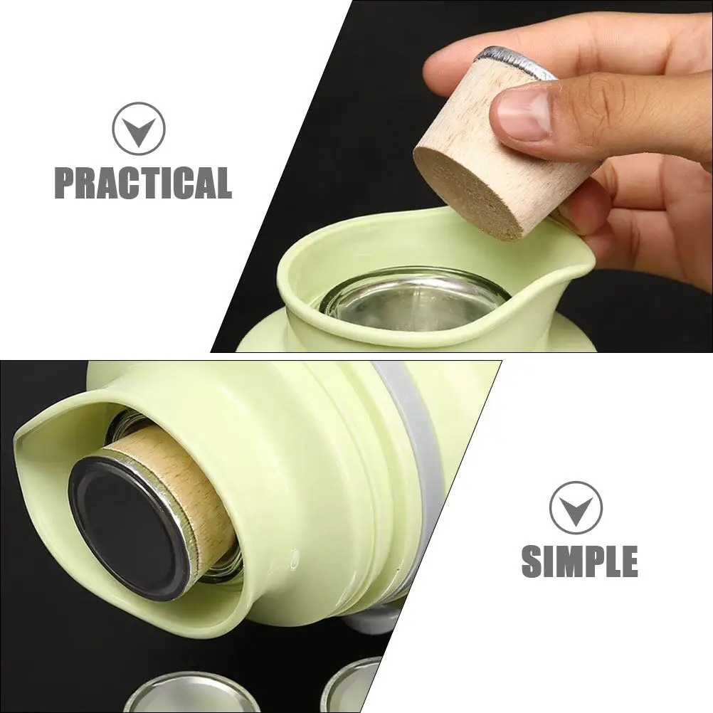 6pcs Wooden Jug Stopper for Hot Water Kettle – Insulated Bottle Plug with Heat Retention & Sealing