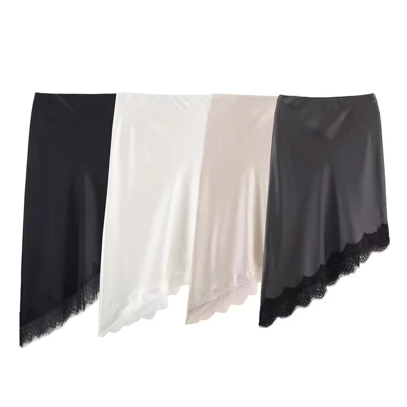 Tossy White Lace Patchwork Long Skirt For Women Slim High Waist Elegant Commute Printed Party Looks Clothes Female Maxi Skirts