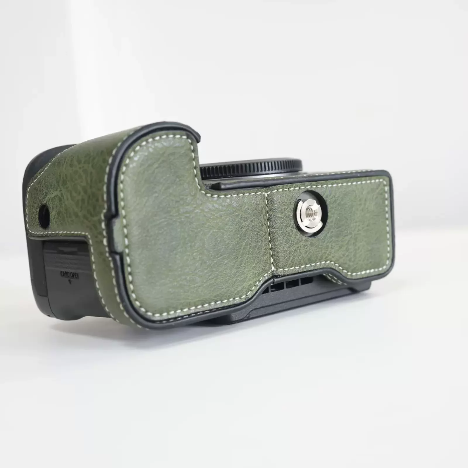 handwork Photo Camera Litchi grain anti-slip leather Bag Body BOX Case For canon EOS R6V Protective sleeve base Open batter