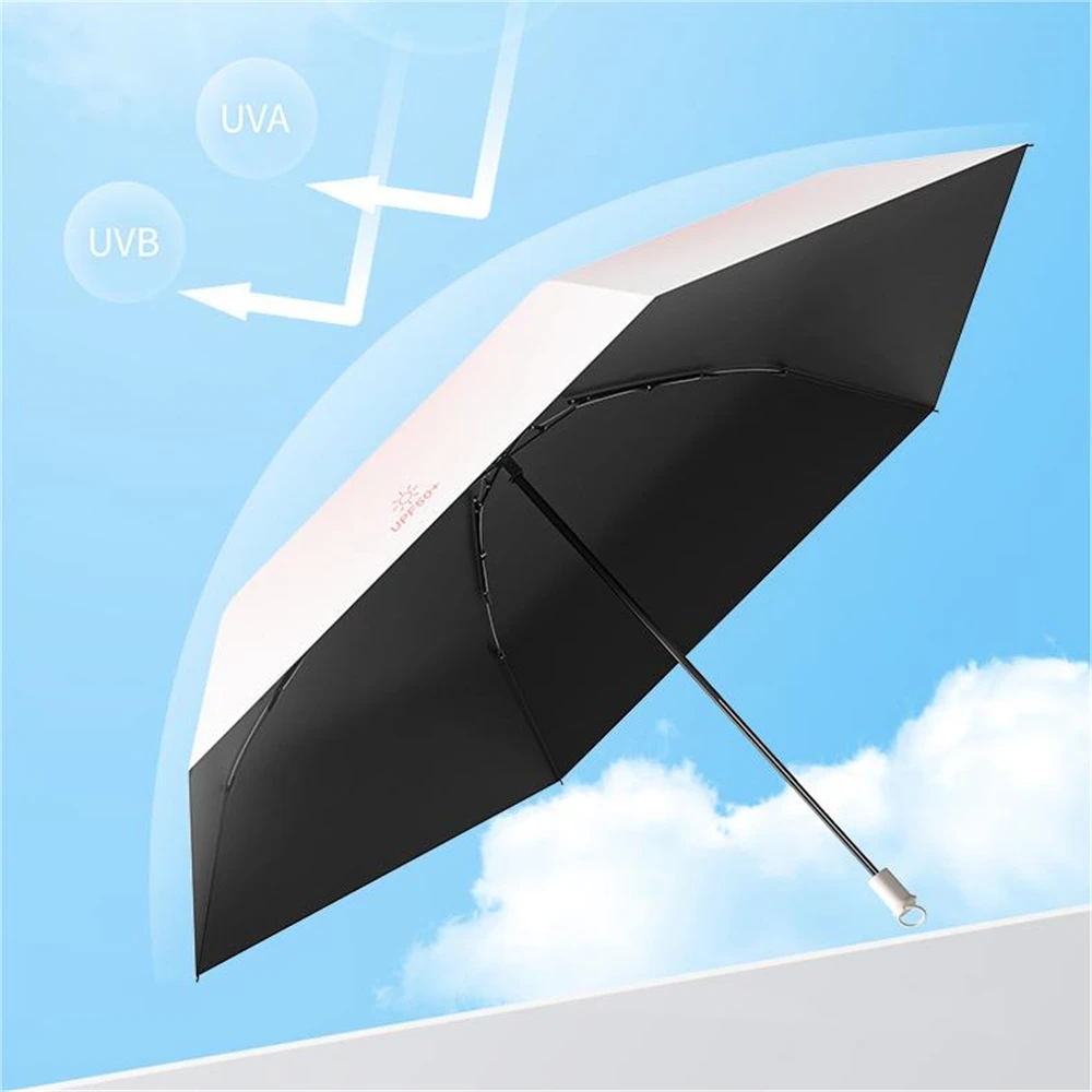 Ultralight Automatic Umbrella Portable Mini Outdoor Sunshade Rainy Windproof Black Rubber Sunscreen Folding Umbrella Paraguas 우산