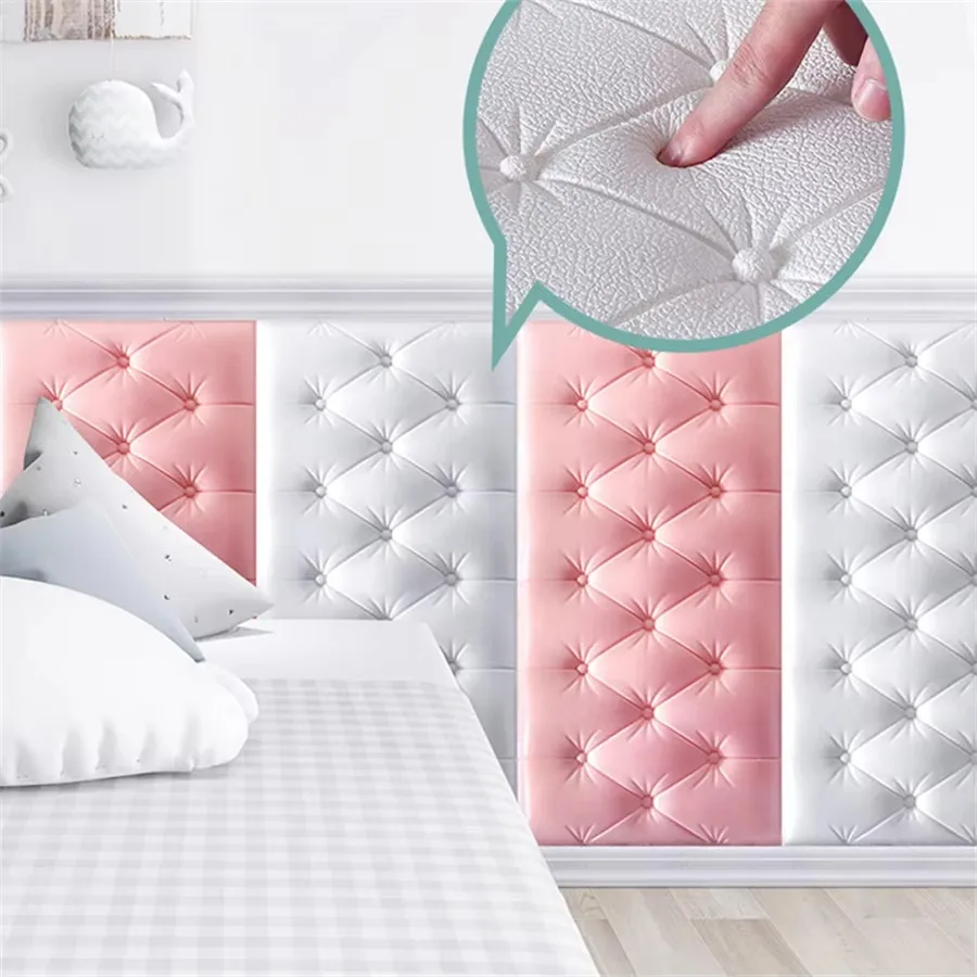 3D Wall Sticker Self-adhesive Wallpaper Tatami Anti-collision Wall Pad Children's Bedroom Living Room Soft Foam Pad Home Decor