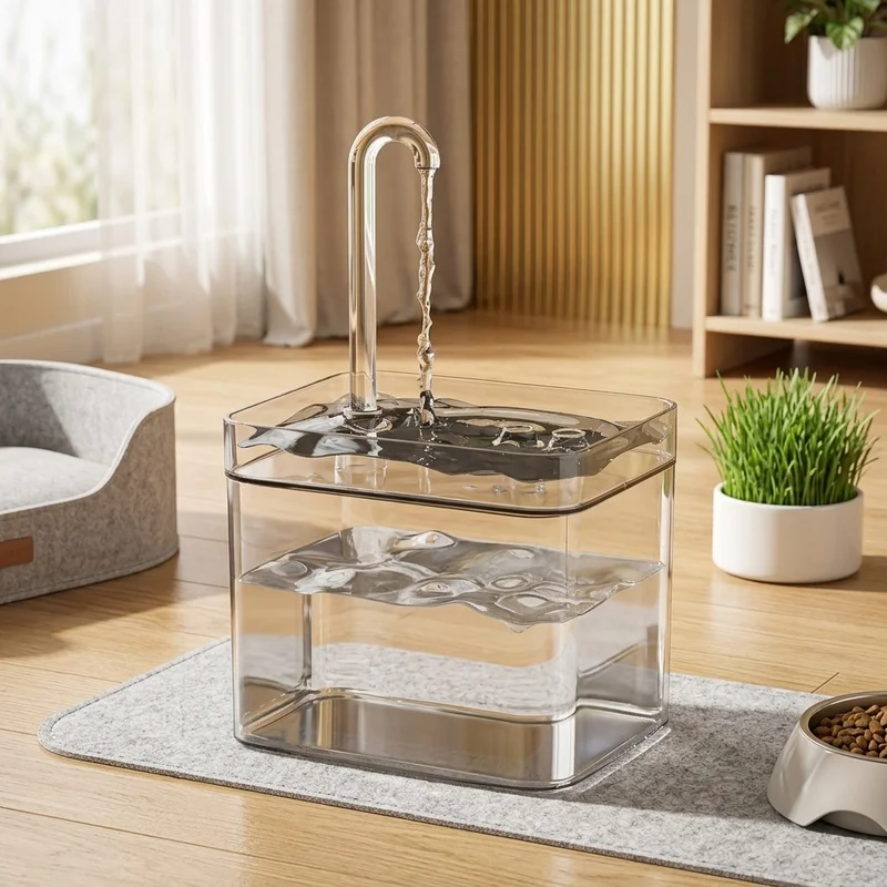 Cat Water Fountain Automatic Filter USB Electric Quiet Recirculating Drinker Transparent Water Dispenser for Cats