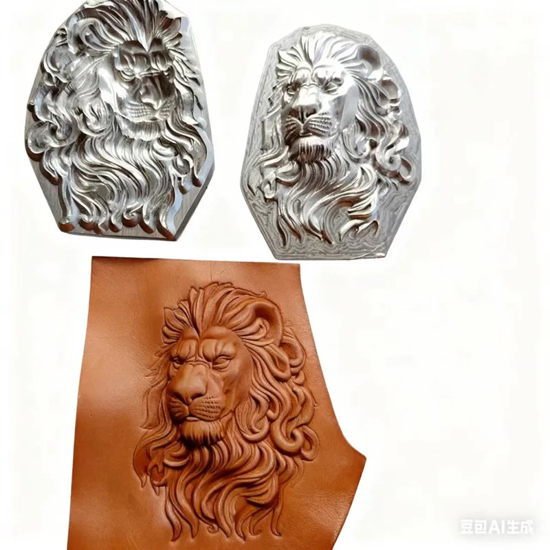 

Lion Head Stamp 118x88mm - 15mm Thick Aluminum 3D Embossing Mold For Leathercraft | Sovereign Style Carved Metal Tool
