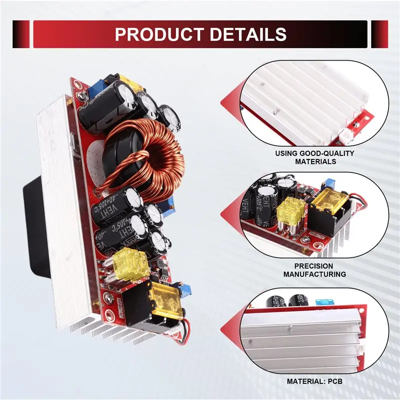 B16C-DC10-60V To DC12V-90V Adjustable Boost Converter Step Up Power Supply Module Constant Voltage Constant Current 1800W 40A